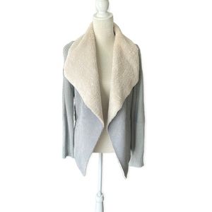 Cavalini Grey Cream Sherpa Cardigan Size S/M